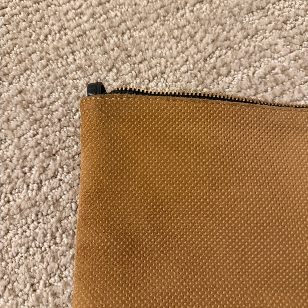 Clare V Foldover Suede Clutch with Black and Red Stripe - Picture 6 of 10